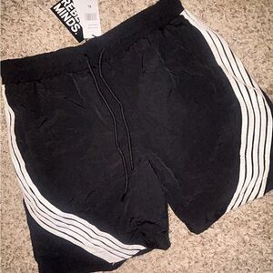 Rebel Minds Black and White Athletic Men's Shorts